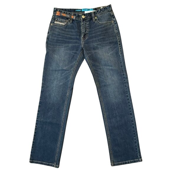 NEW Rock & Roll Denim Men's Revolver Slim Fit Straight Boot Jeans (32x34) - Picture 2 of 9